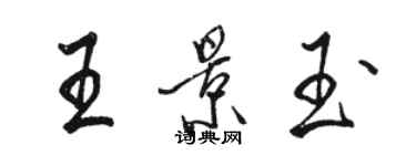 駱恆光王景玉行書個性簽名怎么寫