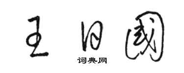 駱恆光王日國草書個性簽名怎么寫