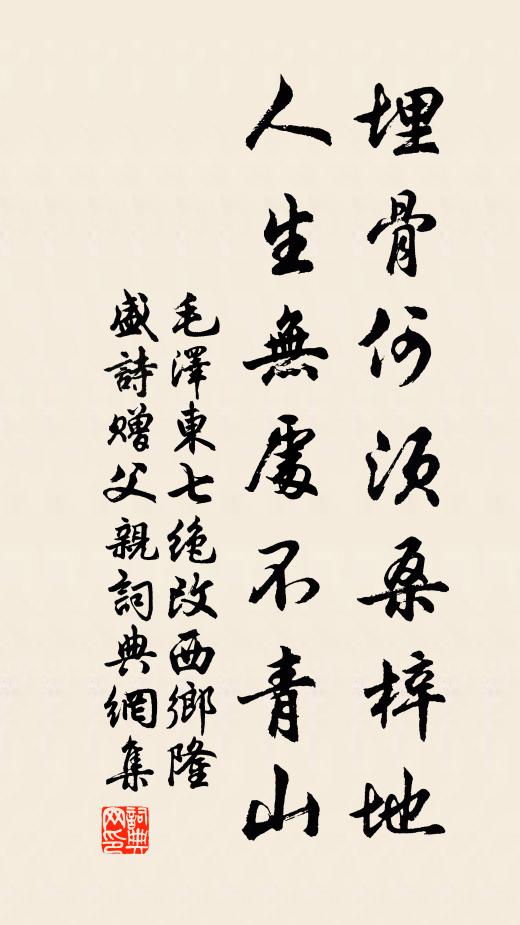 毛*澤*東埋骨何須桑梓地,人生無處不青山。書法作品欣賞