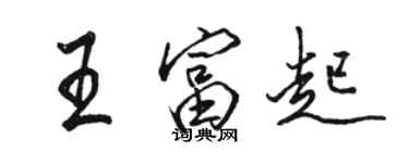 駱恆光王富起行書個性簽名怎么寫