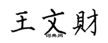 何伯昌王文財楷書個性簽名怎么寫