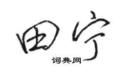 駱恆光田寧行書個性簽名怎么寫