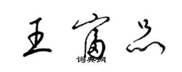 梁錦英王富品草書個性簽名怎么寫