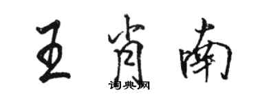 駱恆光王肖南行書個性簽名怎么寫