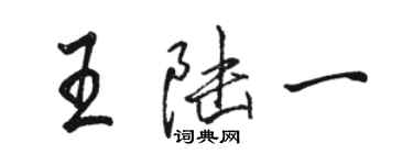 駱恆光王陸一行書個性簽名怎么寫