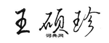 駱恆光王碩珍行書個性簽名怎么寫