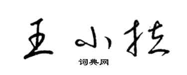 梁錦英王小拉草書個性簽名怎么寫