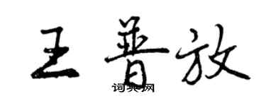 曾慶福王普放行書個性簽名怎么寫