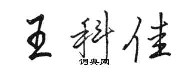 駱恆光王科佳行書個性簽名怎么寫