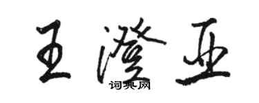 駱恆光王澄亞行書個性簽名怎么寫