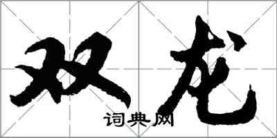 胡問遂雙龍行書怎么寫