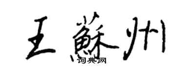 王正良王蘇州行書個性簽名怎么寫