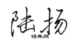 駱恆光陸揚行書個性簽名怎么寫
