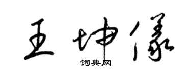 梁錦英王坤儀草書個性簽名怎么寫