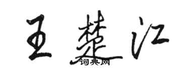 駱恆光王楚江行書個性簽名怎么寫