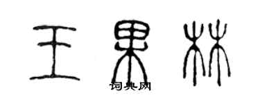 陳聲遠王果林篆書個性簽名怎么寫