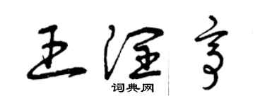 曾慶福王潤亭草書個性簽名怎么寫