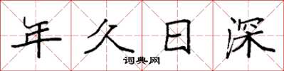 袁強年久日深楷書怎么寫