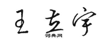 駱恆光王立宇草書個性簽名怎么寫