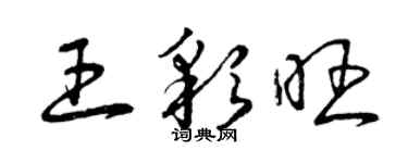曾慶福王彩旺草書個性簽名怎么寫