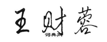 駱恆光王財蓉行書個性簽名怎么寫