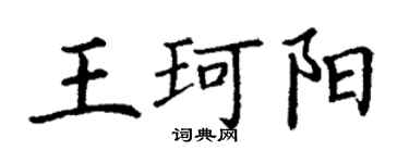 丁謙王珂陽楷書個性簽名怎么寫