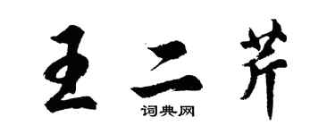 胡問遂王二芹行書個性簽名怎么寫