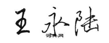 駱恆光王永陸行書個性簽名怎么寫