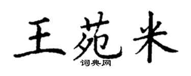 丁謙王苑米楷書個性簽名怎么寫