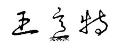 曾慶福王意特草書個性簽名怎么寫