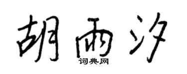 王正良胡雨汐行書個性簽名怎么寫