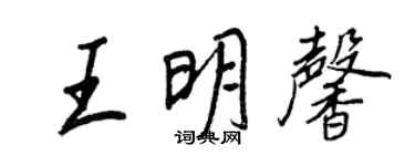 王正良王明馨行書個性簽名怎么寫