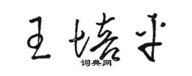 駱恆光王培平草書個性簽名怎么寫