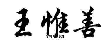 胡問遂王惟善行書個性簽名怎么寫