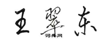 駱恆光王翠東行書個性簽名怎么寫