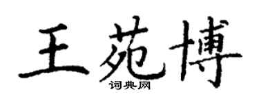 丁謙王苑博楷書個性簽名怎么寫