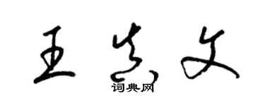 梁錦英王真文草書個性簽名怎么寫