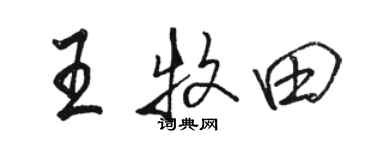 駱恆光王牧田行書個性簽名怎么寫