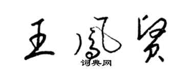 梁錦英王鳳賢草書個性簽名怎么寫