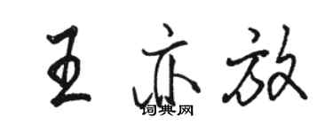 駱恆光王亦放行書個性簽名怎么寫