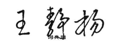 駱恆光王靜楊草書個性簽名怎么寫