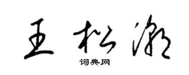 梁錦英王松潮草書個性簽名怎么寫