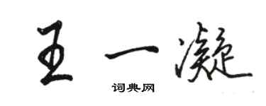 駱恆光王一凝行書個性簽名怎么寫