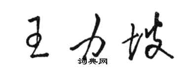 駱恆光王力坡草書個性簽名怎么寫