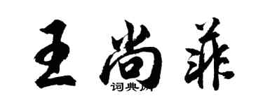 胡問遂王尚菲行書個性簽名怎么寫