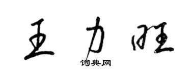 梁錦英王力旺草書個性簽名怎么寫