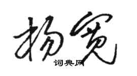 駱恆光楊寬草書個性簽名怎么寫