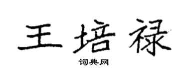 袁強王培祿楷書個性簽名怎么寫