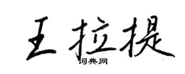 王正良王拉提行書個性簽名怎么寫