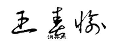 曾慶福王春愉草書個性簽名怎么寫